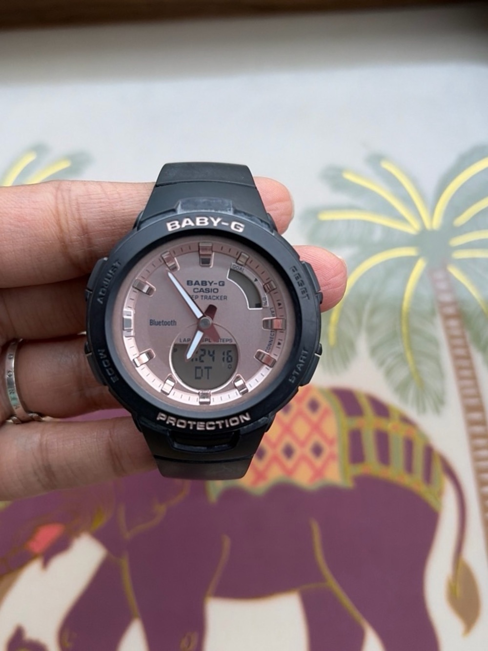 Casio BABY-G Black with Rose Gold Dial Bluetooth Watch
